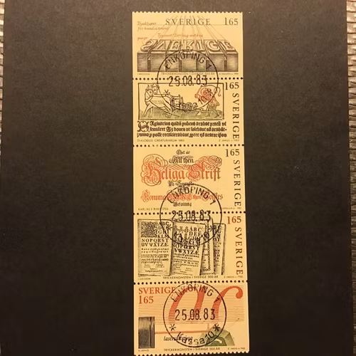 Tryckerikonsten facit nr 1236-1240 lyxstämplat häftesblock ENKÖPING 1