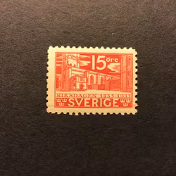 RIKSDAGEN 500 ÅR med fastsättarspår, facit nr 242 C