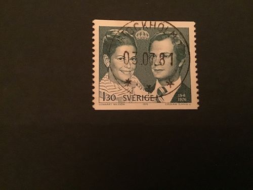 KUNGABRÖLLOP 1976 facit nr 970 lyxstämplat STOCKHOLM