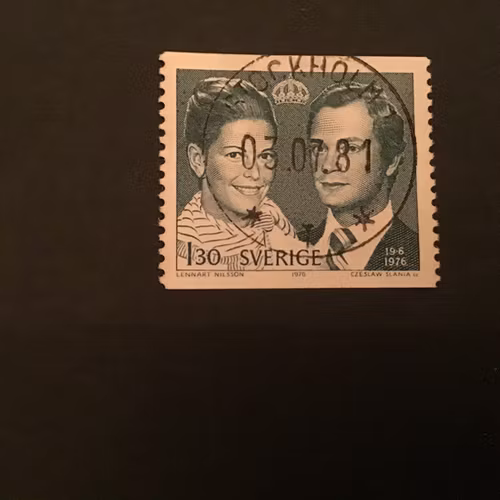 KUNGABRÖLLOP 1976 facit nr 970 lyxstämplat STOCKHOLM