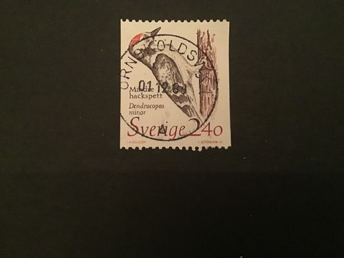 DJUR I HOTAD MILJÖ facit nr 1543 lyxstämplat ÖRNSKÖLDSVIK