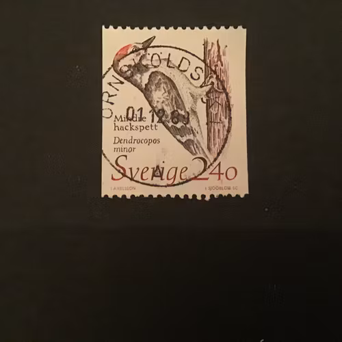 DJUR I HOTAD MILJÖ facit nr 1543 lyxstämplat ÖRNSKÖLDSVIK