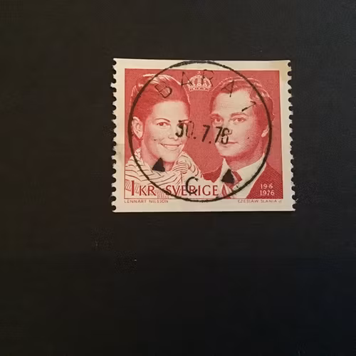 KUNGABRÖLOPP 1976 facit nr 969 A lyxstämplat BARA 1