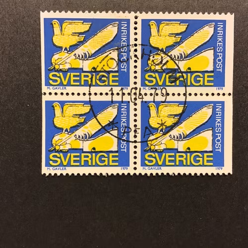 RABATTMÄRKE I facit nr 1074 BB i lyxstämplat block STOCKHOLM