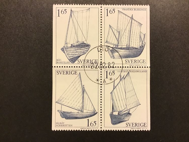 ALLMOGEBÅTAR 1981 facit nr 1170 +1172 SX lyxstämplat block DIÖ
