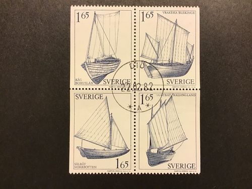 ALLMOGEBÅTAR 1981 facit nr 1170 +1172 SX lyxstämplat block DIÖ