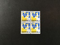 RABATTMÄRKE II 1980 facit nr 1122 BB i lyxstämplat 4-block STOCKHOLM