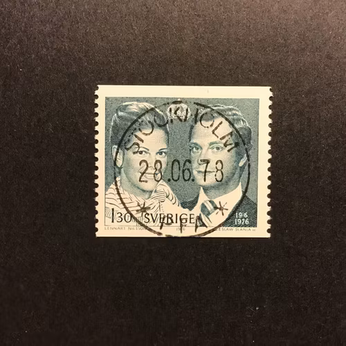 KUNGABRÖLLOP 1976 facit nr 970  lyxstämplat STOCKHOLM PFA