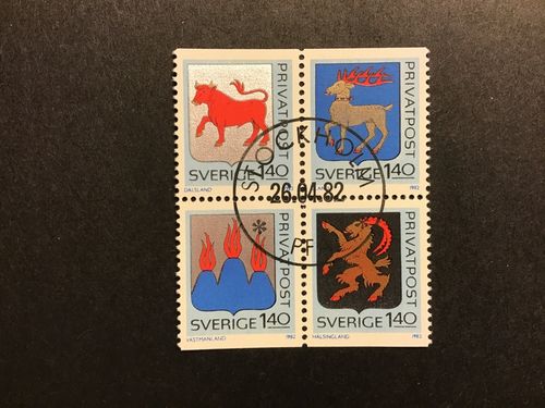 Rabattmärke IV facit nr 1206-1209 lyxstämplat 4-block STOCKHOLM