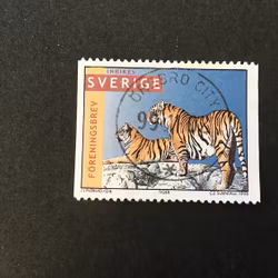 LINDBLADS TIGRAR facit nr 2050 lyxstämplat ÖREBRO CITY