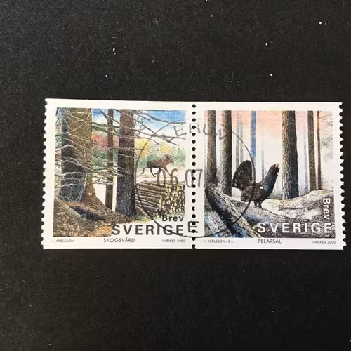 SKOGEN 2000 facit nr 2180 SX 1 lyxstämplat par LERUM