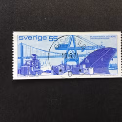 CONTAINERTRANSPORT 1971 facit nr 728 A1 lyxstämplat GISLAVED