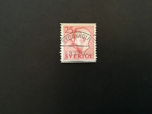GUSTAF VI ADOLF TYP I facit nr 405 A fin stämpel STOCKHOLM