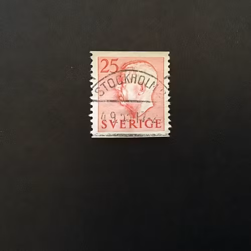GUSTAF VI ADOLF TYP I facit nr 405 A fin stämpel STOCKHOLM