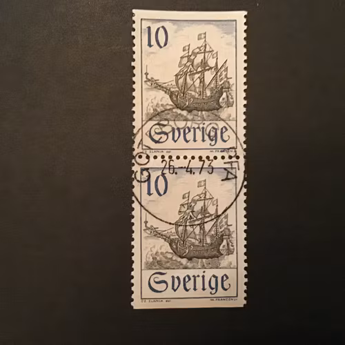 BRUKSFRIMÄRKEN facit nr 613 BB lyxstämplat par GÖTEBORG