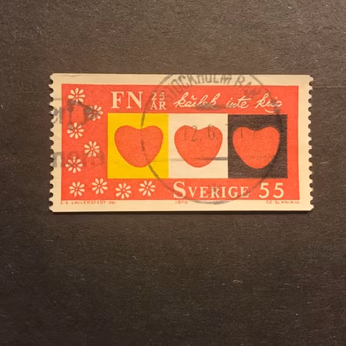 FN 25 ÅR 1970 facit nr 709 A1 lyxstämplat STOCKHOLM BAN
