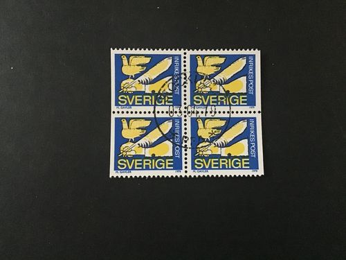 RABATTMÄRKE I facit nr 1074 BB lyxstämplat block STOCKHOLM