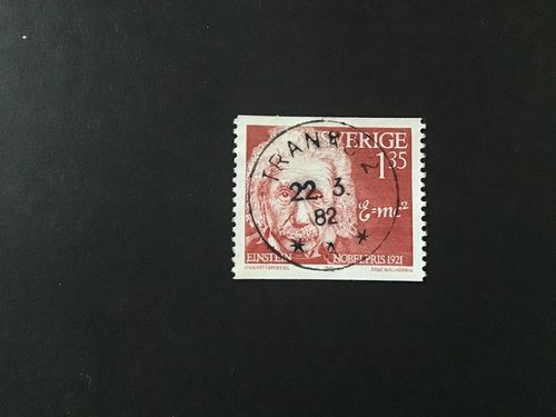 NOBELPRISTAGARE 1921 facit nr 1192 lyxstämplat TRANÅS 2