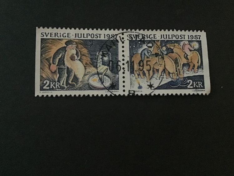 JULPOST 1987 facit nr 1475 SX lyxstämplat par KARLSTAD 4
