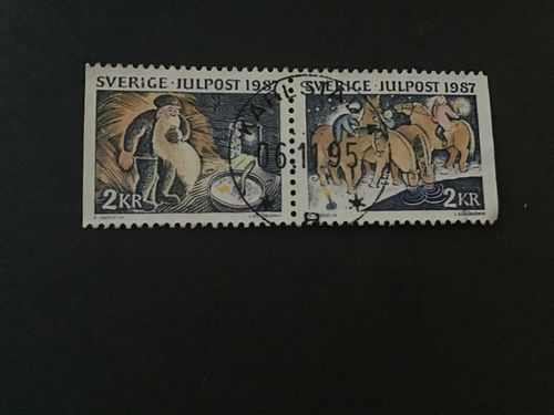 JULPOST 1987 facit nr 1475 SX lyxstämplat par KARLSTAD 4
