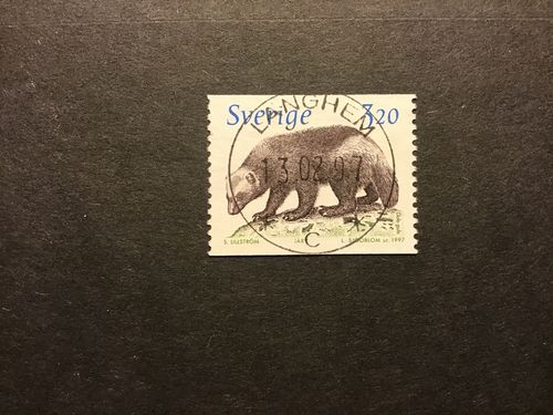 DJUREN PÅ NORDENS ARK 1 facit nr 1993 lyxstämplat LÄNGHEM