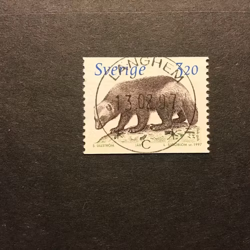 DJUREN PÅ NORDENS ARK 1 facit nr 1993 lyxstämplat LÄNGHEM