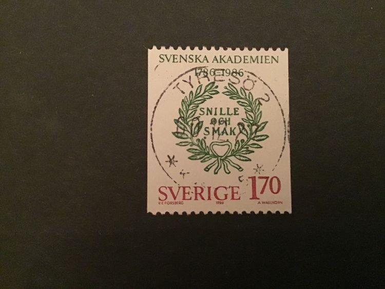 AKADEMIJUBILEER 1986 facit nr 1399 lyxstämplat TYRESÖ 2