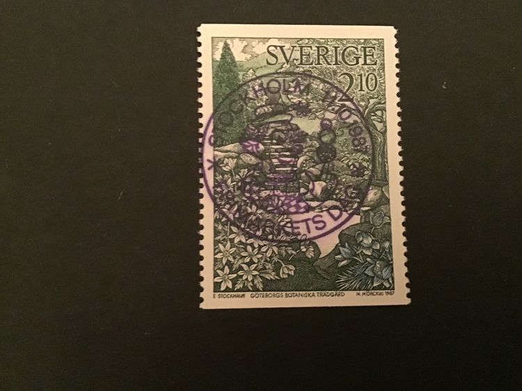BOTANISKA TRÄDGÅRDAR lyxstämplat STOCKHOLM FRIMÄRKETS DAG
