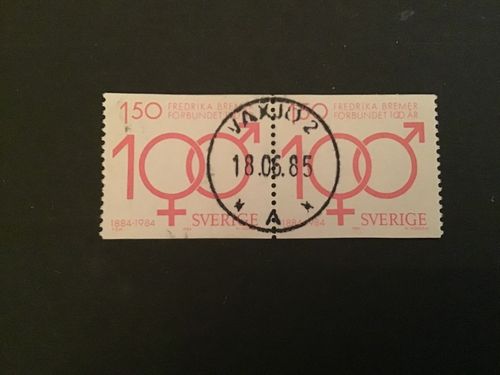 FREDRIKA BREMERFÖRBUNDET facit nr 1309 lyxstämplat par VÄXJÖ 2