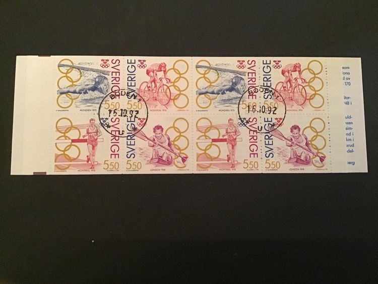 OLYMPISKT GULD facit nr 1738-1741 Lyxstämplat Häfte BODEN 1