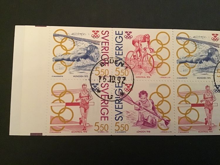 OLYMPISKT GULD facit nr 1738-1741 Lyxstämplat Häfte BODEN 1