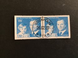 NY TRONFÖLJD 1980 facit nr 1118 BB lyxstämplat par STOCKHOLM
