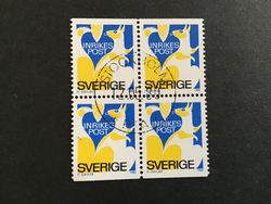 RABATTMÄRKE II 1980 facit nr 1122 BB i lyxstämplat 4-block STOCKHOLM