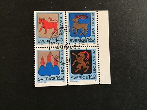 Rabattmärke IV facit nr 1206-1209 lyxstämplat 4-block STOCKHOLM