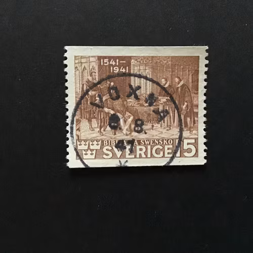 BIBELN 1941 facit nr 328 A praktstämplat VOXNA
