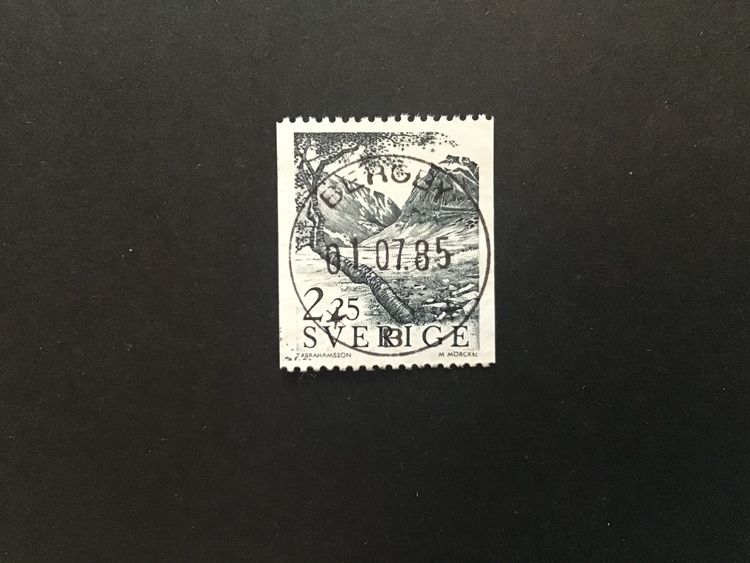 FJÄLLVÄRLD 1984 facit nr 1294 lyxstämplat BERGBY