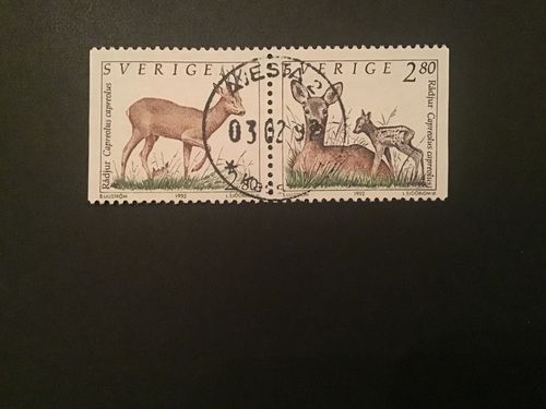 VILDA DJUR 1 1992 facit nr 1718 SX  lyxstämplat par AVESTA 2