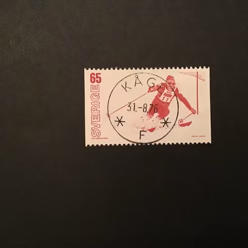 VM PÅ SKIDOR facit nr 856 lyxstämplat KÅGE