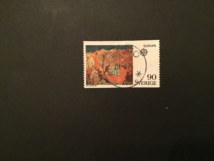 EUROPA IV MÅLARKONST facit nr 916 lyxstämplat EKSJÖ