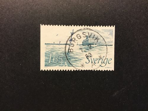 NYA SJÖMÄRKEN facit nr 1214 PRAKTSTÄMPLAT BURGSVIK