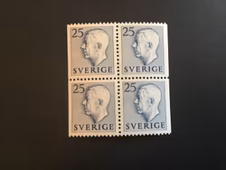 GUSTAF VI ADOLF TYP I facit nr 406 BB postfriskt 4-block