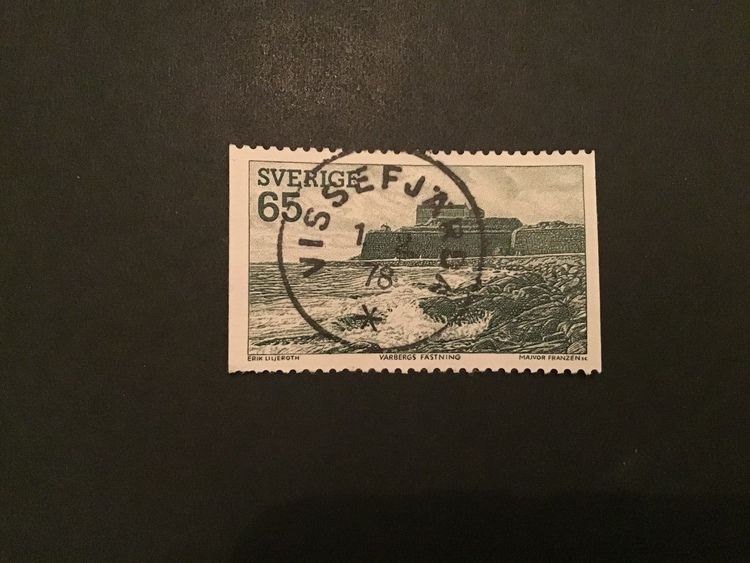 VÄSTKUST 1974 facit nr 876 LYXSTÄMPLAT VISSEFJÄRDA