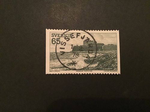 VÄSTKUST 1974 facit nr 876 LYXSTÄMPLAT VISSEFJÄRDA