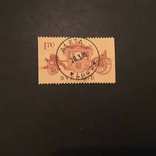 KRÖNINGSVAGN 1978 facit nr 1055 LYXSTÄMPLAT ALFTA