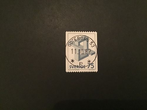 OMÖJLIGA FIGURER 1982 facit nr 1201 LYXSTÄMPLAT GÖTEBORG 53