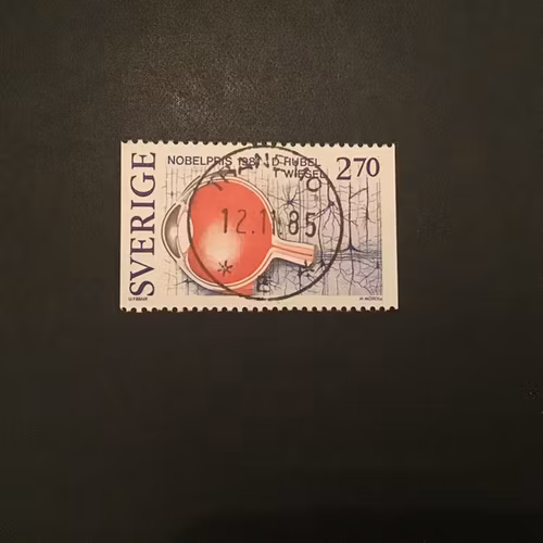 NOBELPRISTAGARE facit nr 1332 LYXSTÄMPLAT TRANEMO 1