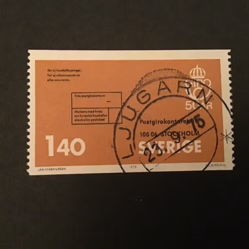 POSTGIROT 50 ÅR facit nr 908 PRAKTSTÄMPLAT LJUGARN