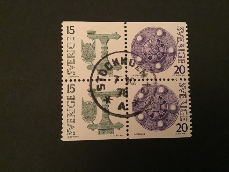 VENDELTID 1975 912+913 BB I LYXSTÄMPLAT BLOCK STOCKHOLM 12