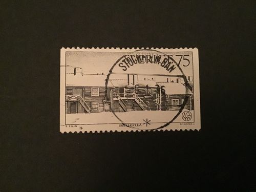 BYGGNADSVÅRDSÅRET 1975 facit nr 925 LYXSTÄMPLAT STOCKHOLM BAN