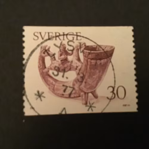 DRYCKESHORN 1976 facit nr 973 LYXSTÄMPLAT LYSVIK